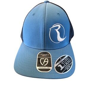 Cap America 8502 Flexfit 110 Trucker Hat Blue Charcoal Grey Snapback OSFM NEW